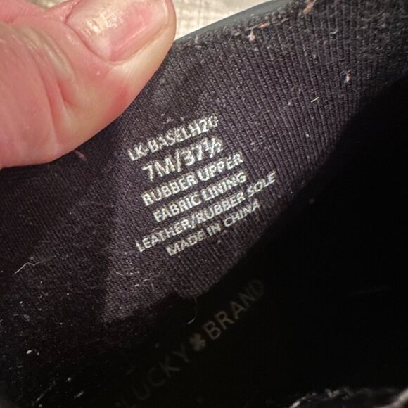 LUCKY BRAND WOMENS SIZE 7 BLACK RUBBER BOOTS - Picture 6 of 8